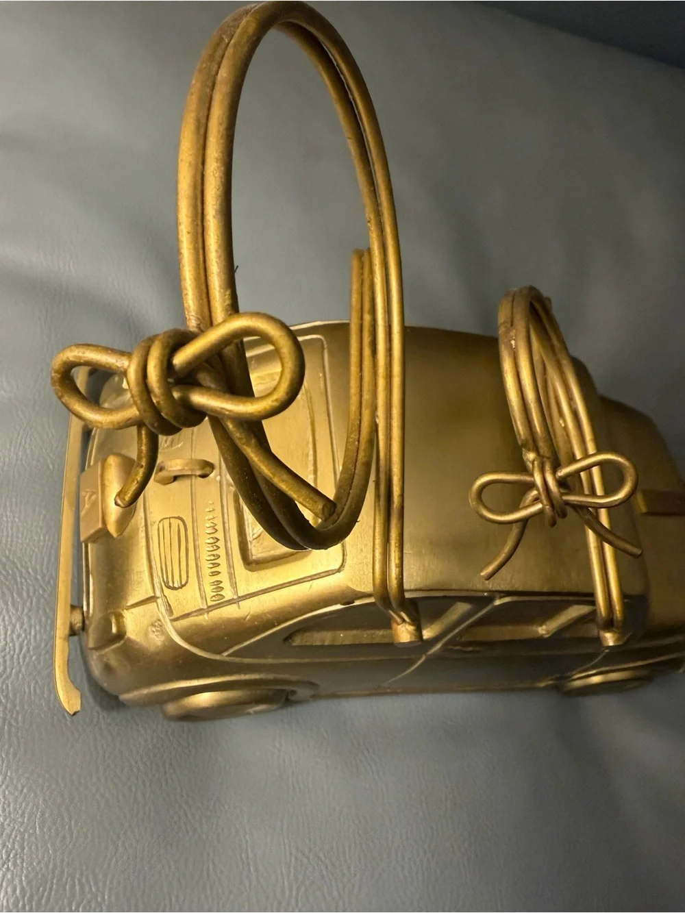 Anthropologie Brass Cast Car Bottle Holder